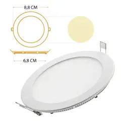 MERCURY - Panel Led Redondo Incrustar 3W Luz Calida