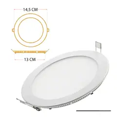 MERCURY - Panel Led Redondo Incrustar 9W Luz Blanco