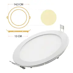 MERCURY - Panel Led Redondo Incrustar 9W Luz Calida