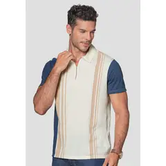 MARKETING PERSONAL - Polo Hombre Crema-Azul Mp 114491