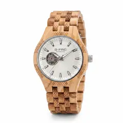GENERICO - Reloj G-force Gm-135a Automatico De Bambu + Estuche Premium