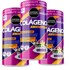 GENERICO - MaxLite Pack x3 Colágeno 700g Vitaminas y Omega 3 6 9 Nutrición Completa