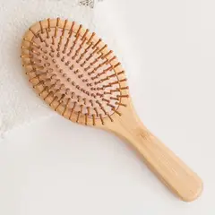 GENERICO - Cepillo de Bambú para el Cabello Ovalado Cerda Redonda