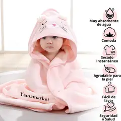 GENERICO - Toalla para Bebe niños Suave con Capota Multiusos