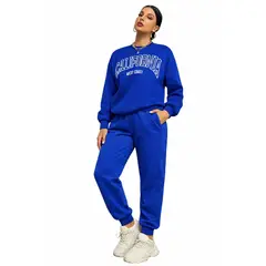 URBAN PLUS - Conjunto sudadera mujer california azul rey