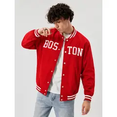 URBAN PLUS - Chaqueta beisbolera hombre estampada unicolor