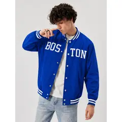URBAN PLUS - Chaqueta beisbolera hombre estampada unicolor