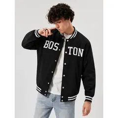 URBAN PLUS - Chaqueta beisbolera hombre estampada unicolor