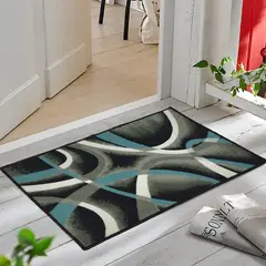 MITAPETE COM - Alfombra Tapete Pie De Cama - Entrada Turquesa 50 X 80cms