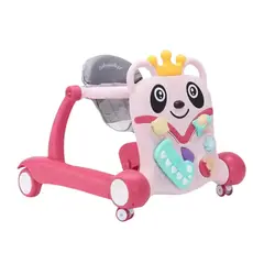 KIDSHOP - Andadera Caminador Musical 2 En 1 Bebes Panda Rosa 313B-RS