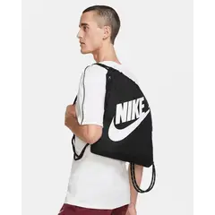 NIKE - Tula Heritage Drawstring 13 L DC4245-010 Negro Casual