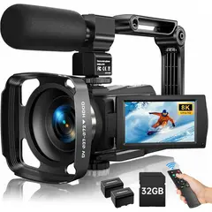 GENERICO - Cámara de Video 8K 88MP WiFi con Micrófono y Estabilización 6 Ejes