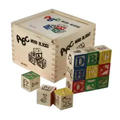 GENERICO - Set de Cubos ABC de Madera 48 Pzs – Desarrollo Cognitivo y Motricidad