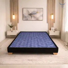 GENERICO - Base cama 120x190 dividida color negro pata madera