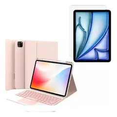 GENERICO - FORRO ESTUCHE TECLADO TRACK PAD PARA LENOVO IDEA TAB 11+ VIDRIO ROSA