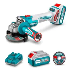TOTAL - Pulidora Inalámbrica 4 12 20v +batería+carg+ 5 Discos Turquesa 20v