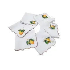 ARTESANAL - SERVILLETAS EN TELA LINO DE 32X32 CM X 6 UNIDADES