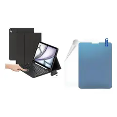 GENERICO - FORRO ESTUCHE TECLADO TRACK PAD PARA IPAD PRO 11 M4 2024+ PAPER LIKE NEGRO