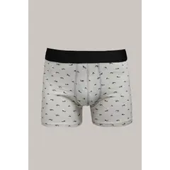 KOAJ - Bóxer brief-medio gris en algodón con peces estampados Hombre