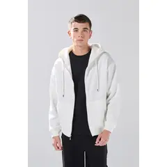 KOAJ - Buzo oversize unicolor con cremallera, cordón y capota Hombre
