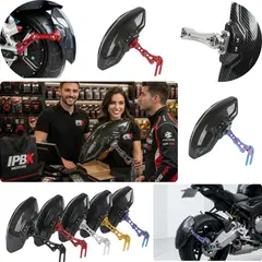 GENERICO - Guardabarro monobrazo carbono lujo moto universal lluvia