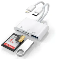 GENERICO - Lector De Tarjetas Sdtf Y Usb Para Lightning Y Usb-c