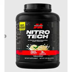 MUSCLETECH - Proteína con creatina Nitro-Tech Whey de 4 lb de Vainilla