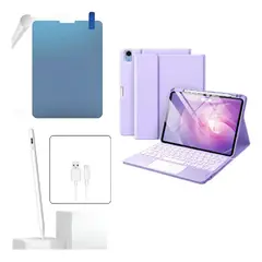 GENERICO - FORRO ESTUCHE TECLADO TRACK PAD PARA SAMSUNG A9 PLUS X210 - X215 + PAPER LIKE + LAPIZ LILA