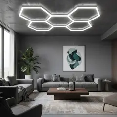 GENERICO - Luces Hexagonales De Techo Led 25650 Lúmenes Blanco Frío