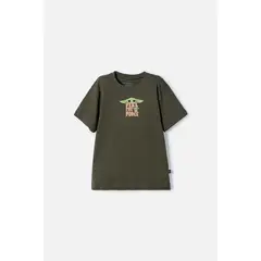 STAR WARS - Camiseta de Mandalorian manga corta verde para niño