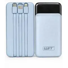 WIIT - Power Bank Wit 10.000mah Con Cables Integrados Azul Claro