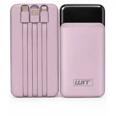 WIIT - Power Bank Wit 10.000mah Con Cables Integrados Lila Claro