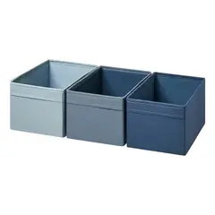 GENERICO - Caja De Archivos, Organizadoras Set De 3, Azul, 18x25x15 Cm