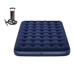 GENERAL - Colchón Inflable Doble Camping + Inflador Manual 190 x 150 x20cm 300 Kg Portátil