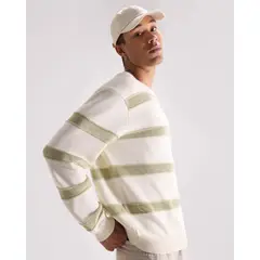 SEVEN SEVEN - Saco Tejido Con Diseño En Franjas Para Hombre Marfil