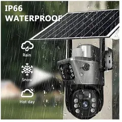 GENERICO - Camara De Seguridad PTZ Panel Solar Sim 4G Doble Lente 6mpx TP15
