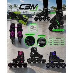 WONDER SPORT - PATINES EN LINEA SEMI PROFESIONAL WONDER FUCSIA TALLA M 35-38