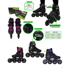 WONDER SPORT - PATINES EN LINEA SEMI PROFESIONAL WONDER FUCSIA TALLA L 39-42