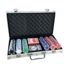 GENERICO - Set De Póker Profesional 300 Fichas Tipo Casino Con Maletín De Aluminio