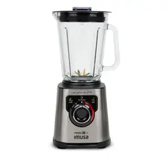 IMUSA - Licuadora Ultraforce 2X, 1100W, Vaso Vidrio 2L, Picatodo y Molino