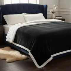 GENERICO - Cobija Ovejero Gruesa Suave 200x190 Cm Negro