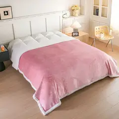 GENERICO - Cobija Ovejero Gruesa Suave 200x190 Cm Rosa