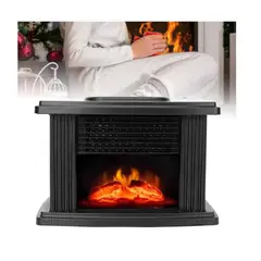 GENERICO - Calefactor Electrico Tipo Chimenea con Llamas 3D Ajuste de Temperatura y Temporizador