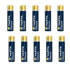 VARTA - Pilas Alcalinas AA Longlife Pack x10 Alta Duración 1.5V Energía Confiable