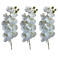GENERICO - Set x3 ramas de flor de orquídea 9 puntos