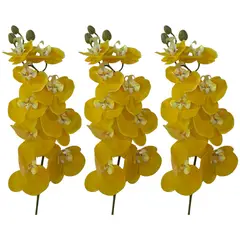 GENERICO - Set x3 ramas de flor de orquídea 9 puntos