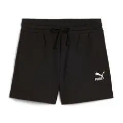 PUMA - Pantaloneta Deportiva Original Class Ribbed Negro Mujer