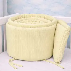 LILE - Bumper Protector Para Cuna 100% Algodón Amarillo Suave