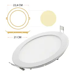 MERCURY - Panel Led Redondo Incrustar 18W Luz Calida