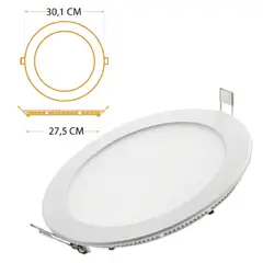 MERCURY - Panel Led Redondo Incrustar 24W Luz Blanco
